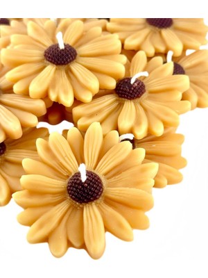 Papatya Şekilli El Yapımı Mum – Hediyelik, Nikah, Söz, Nişan, Düğün, Kına, Bride To Be, Özel Günler Için Mum Seti (12/24 Adet)