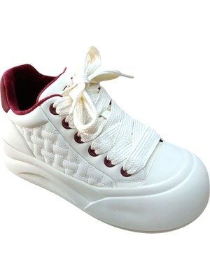Guja 26K426-1 Kadın Kalın Taban Sneaker Ayakkabı Bej - Bordo