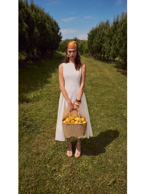 MİA- Yanları Büzgülü Uzun Elbise