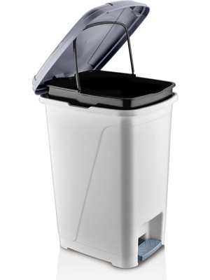 Iç Kovalı Pedallı Çöp Kovası 25 Litre Beyaz