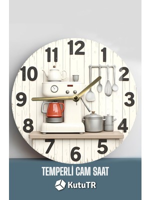 Mutfaklara Şıklık ve Işlevsellik Katan 3D Görünümlü Temperli Cam Saat – 33 cm CSDW230