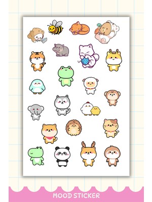 Mood Sticker /sevimli Karakter Çıkartma Sayfaları Ajanda, Bullet Journal,laptop/matara