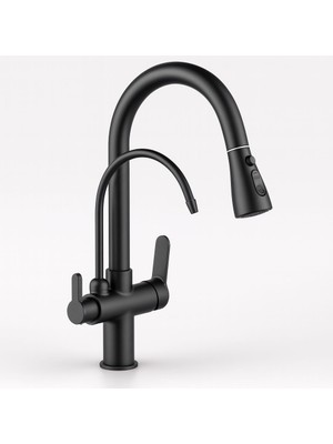 Fleko Siyah Spiralli Arıtmalı Mutfak Bataryası