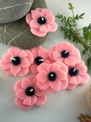 Şakayık Çiçek Mum Seti – %100 Bal Mumu, Leylak Kokulu, Hediyelik Nikah & Özel Gün (12/24)