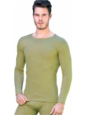 Erkek Kışlık Haki Yeşil Termal Uzunkol Fanila Atlet