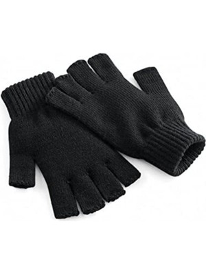 Kısa Termal Yün Erkek Eldiven Kesik Parmak