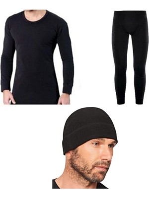 Askeri Siyah Termal Takım Polar Eldiven / Polar Boyunluk / Bere -20 +20 Derece Termal Koruyuculuk