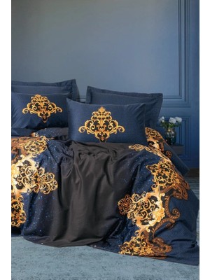 Palace Saten Çift Kişilik Nev Takımı Tutsu Lacivert