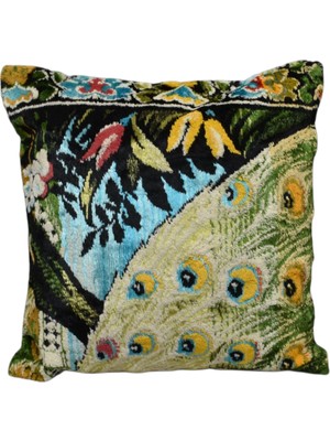 Yeni Kadife Dokuma Dekoratif Kilim Kırlent Yastık Kılıfı 6013