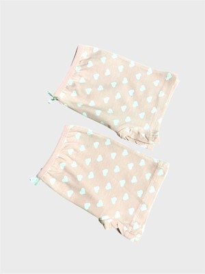 Kız Çocuk %100 Pamuklu Yavruağzı Kalp Desenli 2 Li Boxer