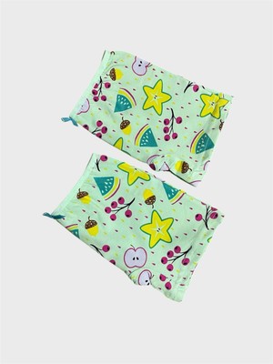 Elmas Kids Kız Çocuk Pamuklu Yeşil Yıldız Meyve Desenli Boxer 2'li Paket Yumuşak Dokulu Konfor