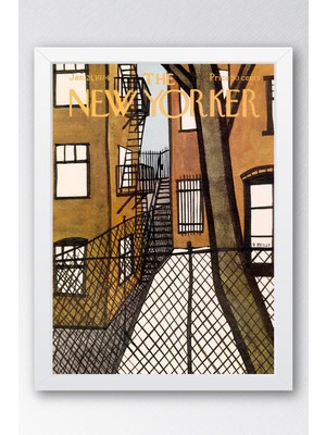 The New Yorker Çerçeveli Tablo January 21 1974 - Arka Sokak Tablosu