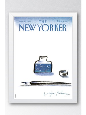 The New Yorker Çerçeveli Tablo January 25 1988 - Mürekkep ve Kalem Tablosu