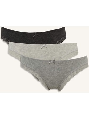 DeFacto Dantel Detaylı Ribana 3'lü Brazilian Külot D8672AX25AU