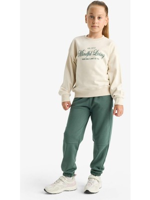 DeFacto Beli Lastikli Jogger Eşofman Altı Kız Çocuk F0389A825AU