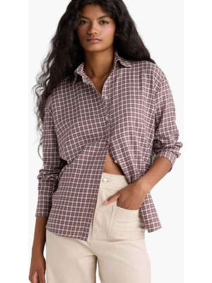 DeFacto Regular Fit Kareli Uzun Kollu Gömlek F9082AX25AU