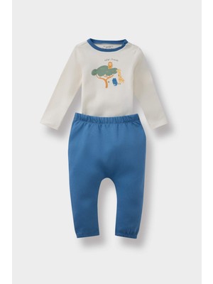 DeFacto 2'li Takım Safari Baskılı Uzun Kollu Tişört Eşofman Altı Erkek Bebek F2206A525AU