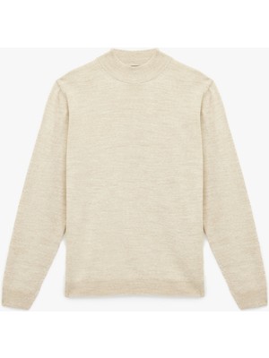 Uzun Kollu Regular Fit Dik Yaka Basic Triko Kazak