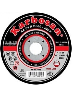 Karbosan Metal Kesici Disk 115X1X22 Mm İnox (25 Adet)