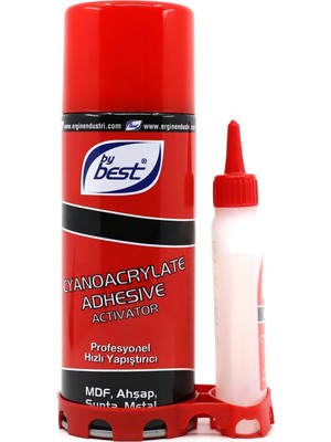 Bybest Best Aktivatörlü Hızlı Yapıştırıcı Kit 200ml Renkli MDF Ahşap ve Plastik İçin Yüksek Viskozite