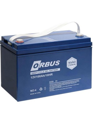 Orbus 12V Derin Döngü Karbon Jel Akü 100 Ah Uzun Ömürlü Enerji Depolama Çözümü