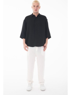 R-6049 Ayaklı Yaka Fakir Kol Müslin Gömlek