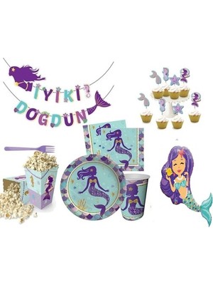 Deniz Kızı Parti Seti 16 Kişilik
