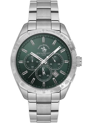 Santa Barbara Polo Racquet Club SB.1.10526-6 Çelik Kordon Çelik Kasa 5 Atm Suya Dayanıklı Metalik Renk Erkek Kol Saati