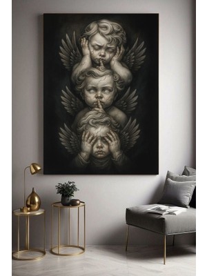 Özkacar Group Görmedim Duymadım Bilmiyorum Ev Duvar Salon Güzelli̇k Salonu Ofi̇s Dükkan Dekarasyon Kanvas Tablo