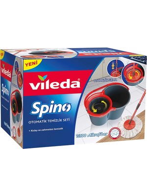 Vileda Spino Ultra Temizlik Seti Kırmızı Renkli 40,5 x 26,5 x 22,5 cm Kolay Temizlik İçin