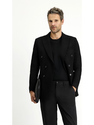 Polo Club 7 Drop Slim Fit Dar Kesim Mevsimlik Kruvaze Ceket