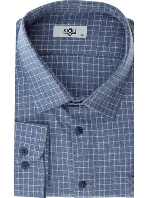 Büyük Beden Uzun Kol Ekose Pamuklu Kolay Ütülenebilir Oduncu Gömlek