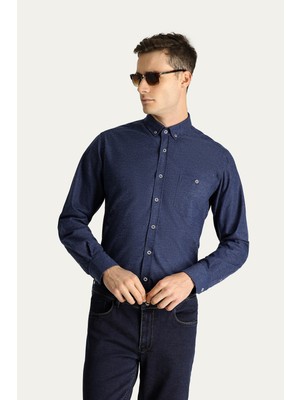 Uzun Kol Slim Fit Dar Kesim Oduncu Spor Pamuklu Düğmeli Yaka Gömlek