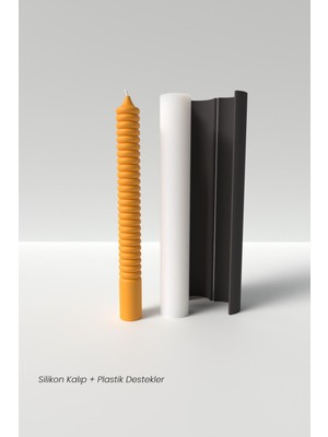 Şamdanlık Mum Silikon Kalıp M6 -Uzun Mum Silikon Kalıp M6 , Mum Yapım Malzemeleri  21.2 x 2.6 cm
