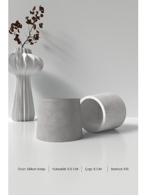 Silindir Konik Beton Saksı ve Mumluk Silikon Kalıp K19 - Beton Mumluk Silikon Kalıp K19