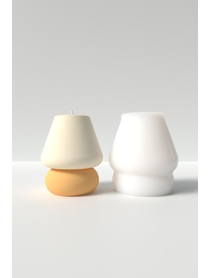 Küçük Abajur Mum Silikon Kalıp - Dekoratif Abajur Şeklinde Mum Kalıbı 6.6 x 5.4 cm