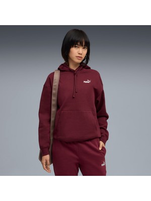 Puma Essentials Small No.1 Logo Kadın Bordo Kapüşonlu Sweatshirt