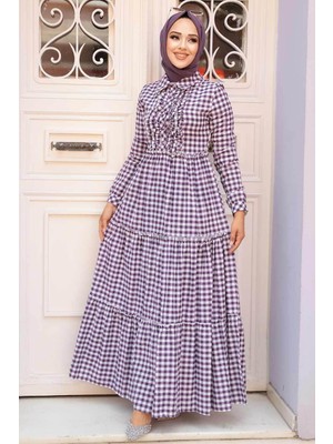 Neva Style Mor Tesettür Elbise 2702MOR