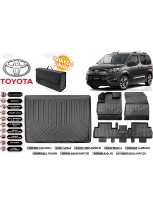 Toyota Proace City 2025 Model Bagaj Havuzu+4d Araca Özel Havuzlu Paspas Takımıı Rice