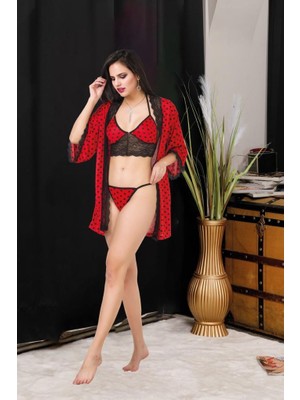 Izabel Kadın Tanga Üçlü Sabahlık Takım