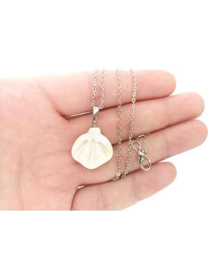 Hanecambaz Deniz Kabuğu Kolye Murano Cam El Yapımı