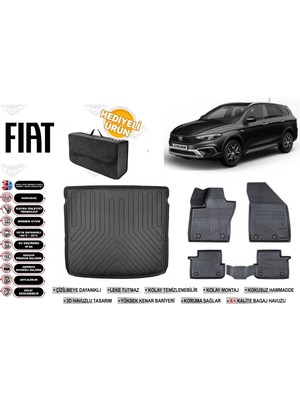 Fiat Egea Cross Wagon 2022 Model Üst Bagaj Havuzu+4d Araca Özel Havuzlu Paspas Takımıı Rice