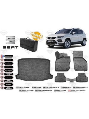 Seat Ateca 4x2 2025 Model Bagaj Havuzu+4d Araca Özel Havuzlu Paspas Takımıı Rice