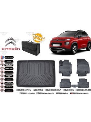 Citroen C3 Aircross 2025 Model Üst Bagaj Havuzu+4d Araca Özel Havuzlu Paspas Takımıı Rice