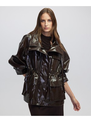 Rugan Görünümlü Yüksek Yaka Mont  IW6250012180074