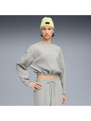 Puma Cloudspun Crew Kadın Gri Bisiklet Yaka Sweatshirt