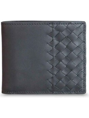 Guard Mat Siyah El Örgüsü Hakiki Deri Erkek Cüzdan P1330