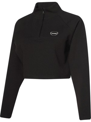 Hummel Tech Kadın Siyah Bisiklet Yaka Sweatshirt
