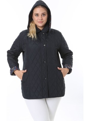 Kapitone Mont, Büyük Beden Mont, Baharlık, Büyük Beden Ceket, Kapüşonlu, Suya Dayanıklı Mont,krem