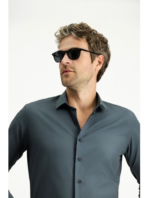Uzun Kol Slim Fit Dar Kesim Pamuk Klasik Gömlek